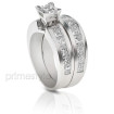 Stunning Diamond Bridal Set - 3.20CT Total Weight with Princess Cut Diamonds , picture number 1