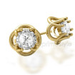 14KT Yellow Gold Setting Diamond Stud Earrings Of 0.80CT Total Weight , picture number 2