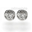 Princess Cut 0.70CT Weight 14KT White Gold Diamond Stud Earrings , picture number 2