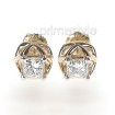 Princess Cut 0.30CT Weight 14KT Yellow Gold Diamond Stud Earrings , picture number 1
