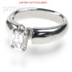18KT White Gold Emerald Cut Solitaire Ring , picture number 2