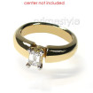 14KT Yellow Gold Emerald Cut Solitaire Ring , picture number 2