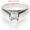 Platinum Emerald Cut Solitaire Ring , picture number 2