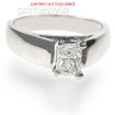 18KT White Gold Radiant Cut Solitaire Ring , picture number 2