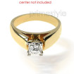 18KT Yellow Gold Princess Cut Solitaire Ring , picture number 2