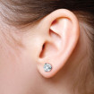 1.50CT Round Cut Diamond Stud Earrings In Platinum Setting , picture number 1