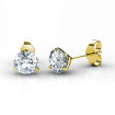 1.50CT Round Cut Diamond Stud Earrings In 14KT Yellow Gold Setting , picture number 0