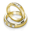 0.65CT Princess Cut Diamonds Wedding Set In 14KT Yellow Gold , picture number 2