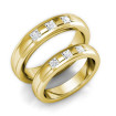 0.65CT Princess Cut Diamonds Wedding Set In 18KT Yellow Gold , picture number 1