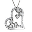 Round Cut Diamonds In 18KT White Gold Setting - 1.30CT Heart Pendant , picture number 2