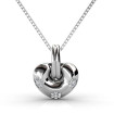 Round Cut Diamonds Set In 14KT White Gold - 0.35CT Heart Pendant , picture number 0