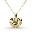Round Cut Diamonds Set In 14KT Yellow Gold - 0.35CT Heart Pendant , picture number 2