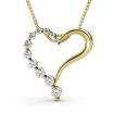 0.30CT Round Cut 14KT Yellow Gold Diamond Heart Pendant , picture number 2