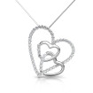 18KT White Gold Heart Pendant with 0.55CT Round Cut Diamonds , picture number 2