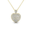 3.00CT Round Cut Diamonds 14KT Yellow Gold Heart Pendant , picture number 2