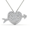 2.20CT Round Cut Diamonds In 14KT White Gold Heart Pendant , picture number 0