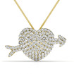 2.20CT Round Cut Diamonds In 18KT Yellow Gold Heart Pendant , picture number 2