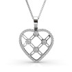 18KT White Gold with 0.85CT Round Cut Diamonds Heart Pendant , picture number 2