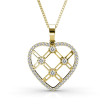 14KT Yellow Gold with 0.85CT Round Cut Diamonds Heart Pendant , picture number 0