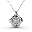 Diamond Heart Pendant with 0.90CT Round Cut Diamonds and 18KT White Gold , picture number 2