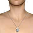 Diamond Heart Pendant with 0.90CT Round Cut Diamonds and 14KT White Gold , picture number 1