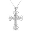 Christian Religious 0.60CT Round Cut Diamonds (I-J Color and VS2-SI1 Clarity) 14KT White Gold Cross Pendant , picture number 2