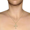 Christian Religious 0.60CT Round Cut Diamonds (I-K Color and SI2-I1 Clarity) 14KT Yellow Gold Cross Pendant , picture number 1
