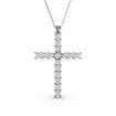 18KT White Gold Religious Cross Diamond Pendant with 1.00CT (VS1-VS2 Clarity and G-H Color) Round Cut Diamonds , picture number 2