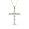 14KT Yellow Gold Religious Cross Diamond Pendant with 1.00CT (VS1-VS2 Clarity and G-H Color) Round Cut Diamonds , picture number 2