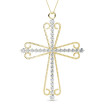 14KT Yellow Gold Christian Cross Religious Pendant with 0.60CT Round Cut Diamonds (G-H Color and VS1-VS2 Clarity) , picture number 0