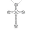 Christian Religious Cross 14KT White Gold Diamond Pendant with 1.50CT Round Cut Diamonds (I-J Color and VS2-SI1 Clarity) , picture number 2