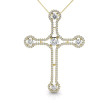 Christian Religious Cross 14KT Yellow Gold Diamond Pendant with 1.50CT Round Cut Diamonds (G-H Color and VS1-VS2 Clarity) , picture number 0