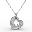 0.40CT Heart Pendant Round Cut Diamonds within Platinum , picture number 0
