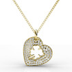 0.40CT Heart Pendant Round Cut Diamonds within 14KT Yellow Gold , picture number 2