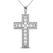 Religious Diamond Christian Cross Pendant 0.55CT Round Cut Diamonds (I-J Color and VS2-SI1 Clarity) with 14KT White Gold , picture number 2