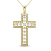 Religious Diamond Christian Cross Pendant 0.55CT Round Cut Diamonds (I-J Color and VS2-SI1 Clarity) with 18KT Yellow Gold , picture number 0