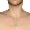 1.00CT Round Cut Diamonds In 14KT White Gold Christian Religious Pendant (I-J Color and VS2-SI1 Clarity) , picture number 1