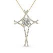1.00CT Round Cut Diamonds In 14KT Yellow Gold Christian Religious Pendant (I-J Color and VS2-SI1 Clarity) , picture number 2