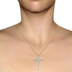 1.00CT Round Cut Diamonds In 14KT Yellow Gold Christian Religious Pendant (I-J Color and VS2-SI1 Clarity) , picture number 1