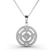 18KT White Gold Diamond (I-J Color and VS2-SI1 Clarity) Round Cut Pendant , picture number 2