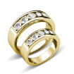 18KT Yellow Gold with Round Cut Diamonds Wedding Set , picture number 0