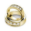 18KT Yellow Gold with Round Cut Diamonds Wedding Set , picture number 1