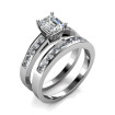 2.45CT Emerald and Round Cut Diamond Bridal Set , picture number 1