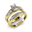 Emerald and Princess Cut Diamonds - 2.00CT Bridal Set , picture number 1