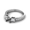 0.70CT Princess and Round Cut Diamonds Engagement Ring , picture number 2
