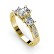 1.50CT Emerald and Round Cut Diamonds Engagement Ring , picture number 1