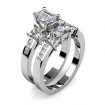 Stunning 2.95CT Emerald and Princess Cut Diamond Bridal Set , picture number 1