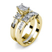 Stunning 2.40CT Emerald and Princess Cut Diamond Bridal Set , picture number 1