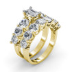 4.40CT Emerald and Round Cut Diamonds Bridal Set , picture number 1