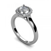 0.60CT cushion and round cut diamonds halo rings , picture number 2